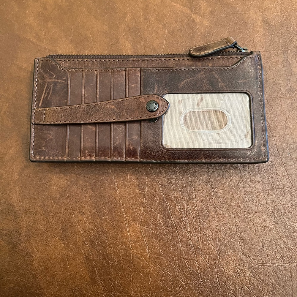 Frye Brown Leather Card Holder Wallet